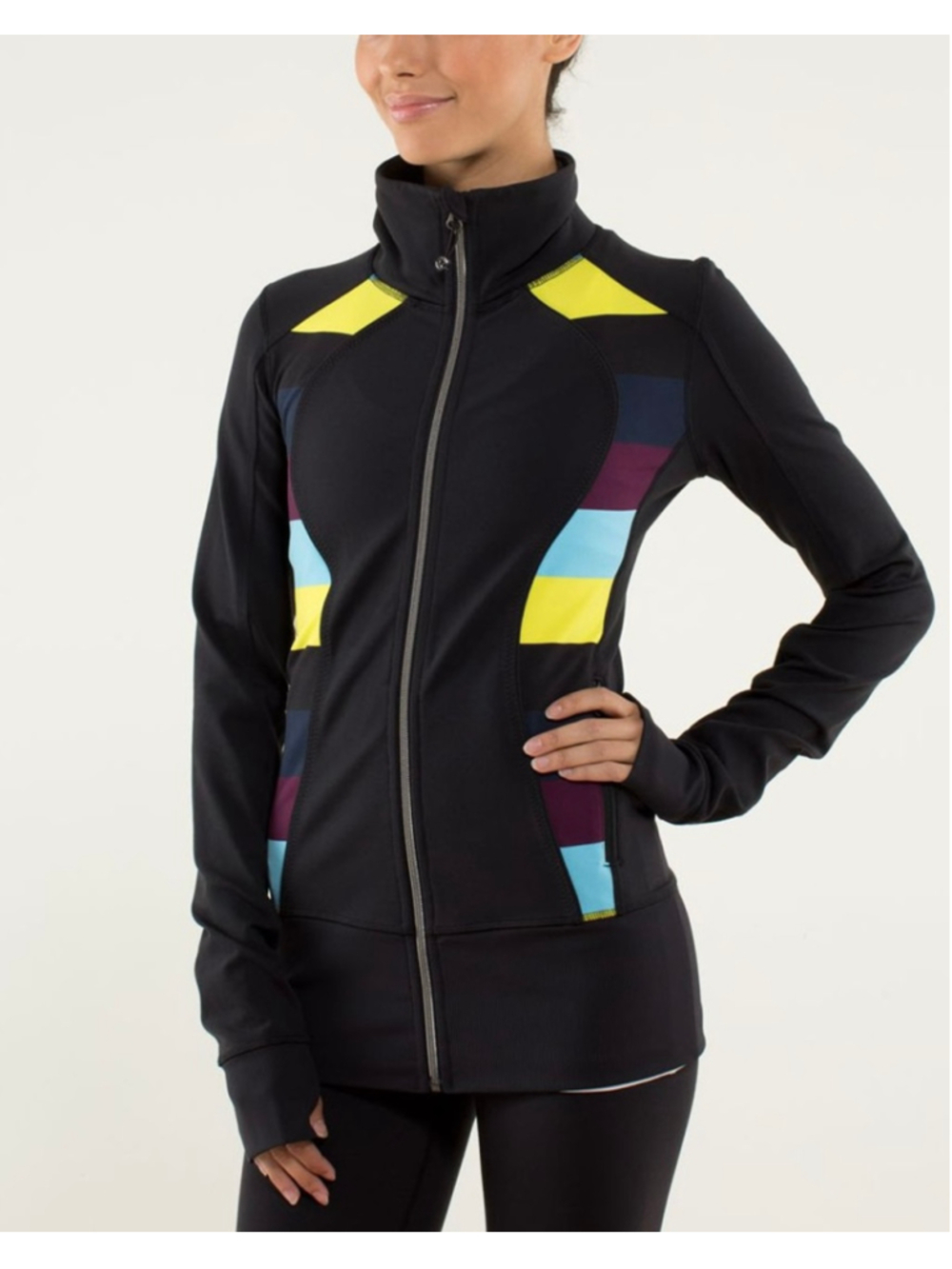 LULULEMON Nice Asana Black Jacket Luon Full Zip Athletic Gym Training Top, Sz 4 - Picture 2 of 16